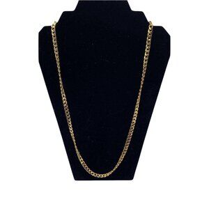 Chunky Gold Tone Curb Chain Necklace 28 Inches Fashion Jewelry Unisex
